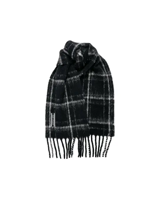 Our Legacy Estate Scarf Black Fuzzy Alpaca Check