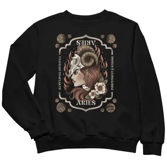 Aries Zodiac Sweatshirt - Gothic Astrology Sweatshirt