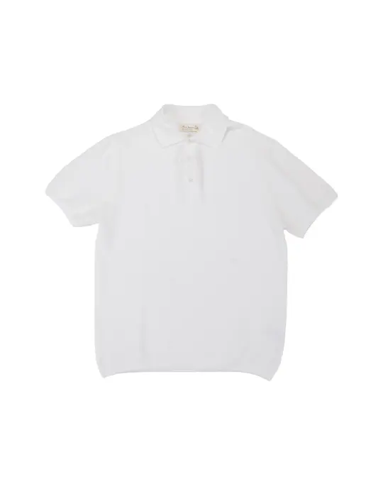 Merz B. Schwanen KPLP02 Knitted Polo White