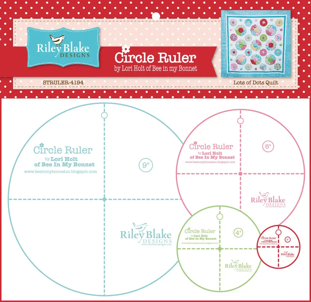 Lori Holt Circle Rulers With 9in , 6in , 4in  and 2in