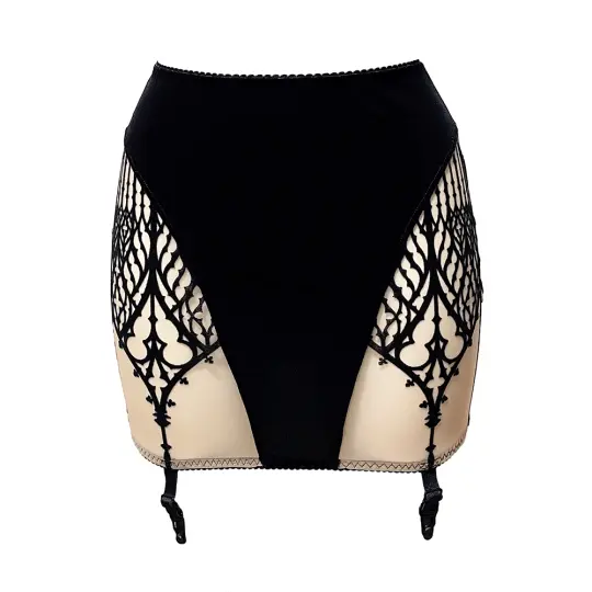 CATHEDRAL GARTER SKIRT - NUDE