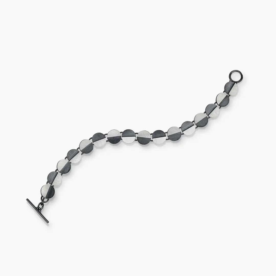 Eclipse Circle Half & Half Link Bracelet