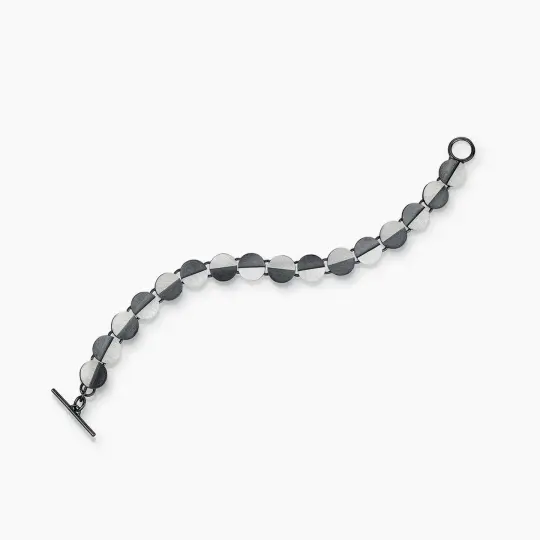 Eclipse Circle Half & Half Link Bracelet