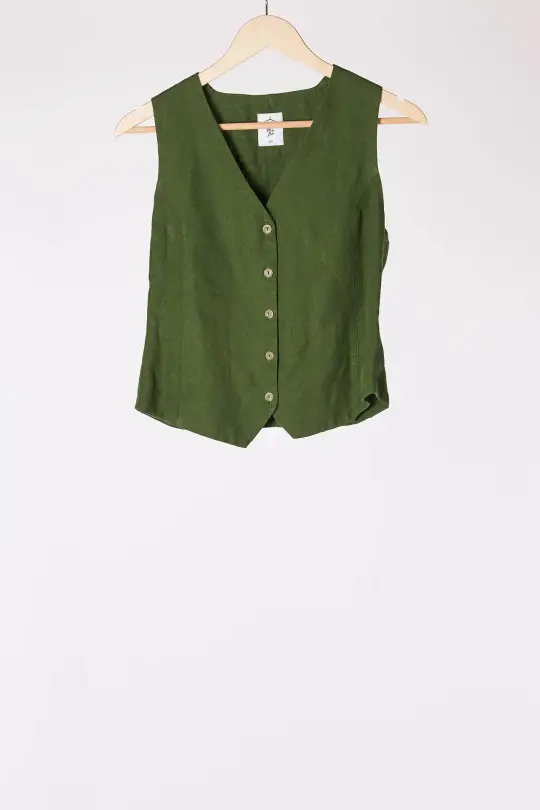 Emerald Green Classic Vest, Sleeveless