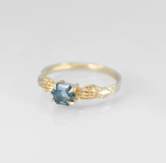 Stronghold Ring with Montana Sapphire Hex
