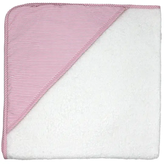 Baby Mode Signature Baby Boys and Girls Bath Towel with Piping, Pink