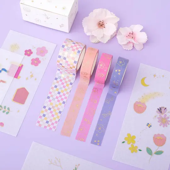 Tsuki 'Floral' Washi Tapes + Stickers Set ☾