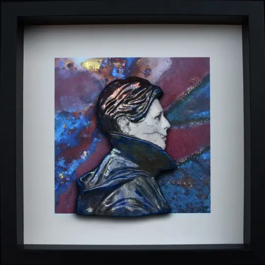 David Bowie 'Low' Raku Version - Framed Sculpture