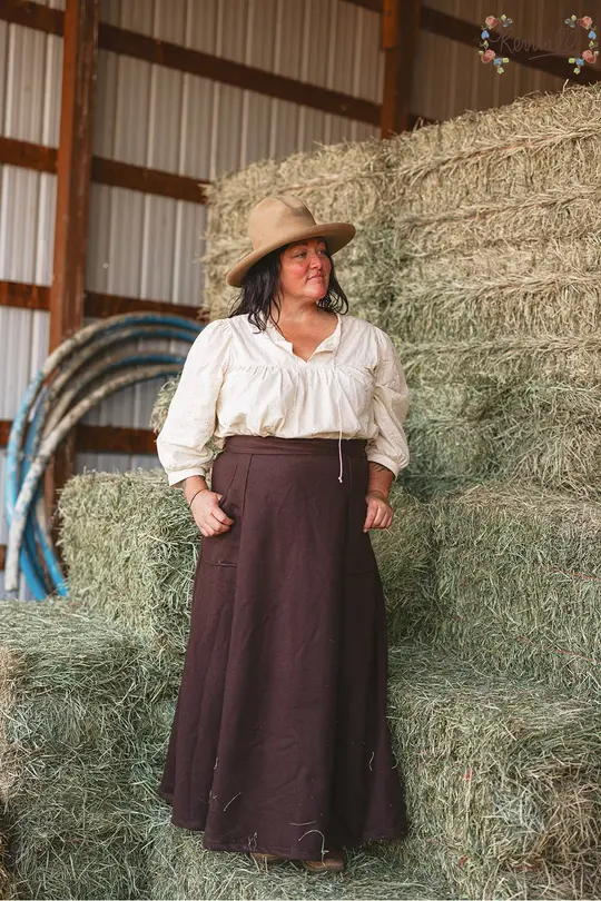Long Brown Wool Skirt