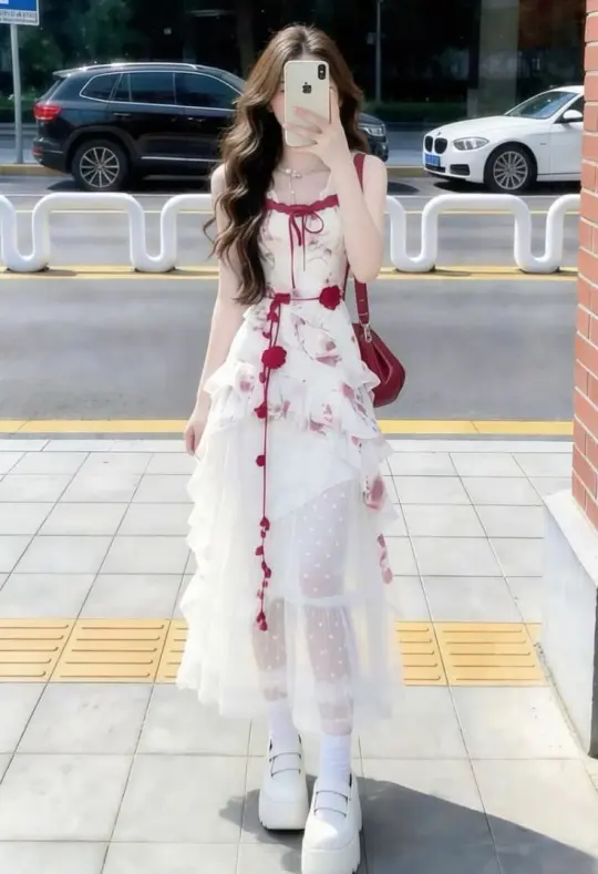 Stunning Tulle Floral Women's Prom Gown White Waist Fitted Maxi Evening Dress Birthday Dress — Fall Outfit 2026 New  RS3384