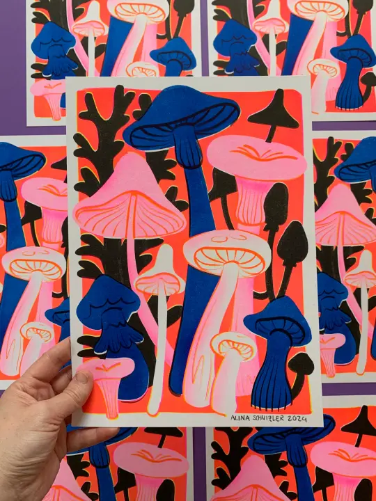 Mushrooms Print (Riso)