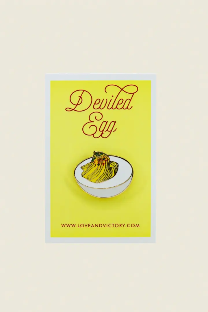 Deviled Egg Enamel Pin