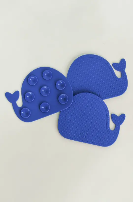 Anti-Slip Bath Pads - Navy Whale Set of 3