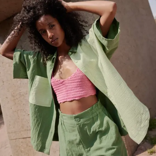 Pandora Shirt in Lime & Matcha