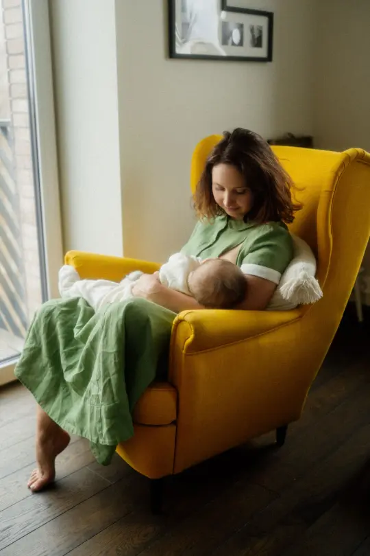 Classic Nursing Dress, Short Sleeve, Matcha Latte