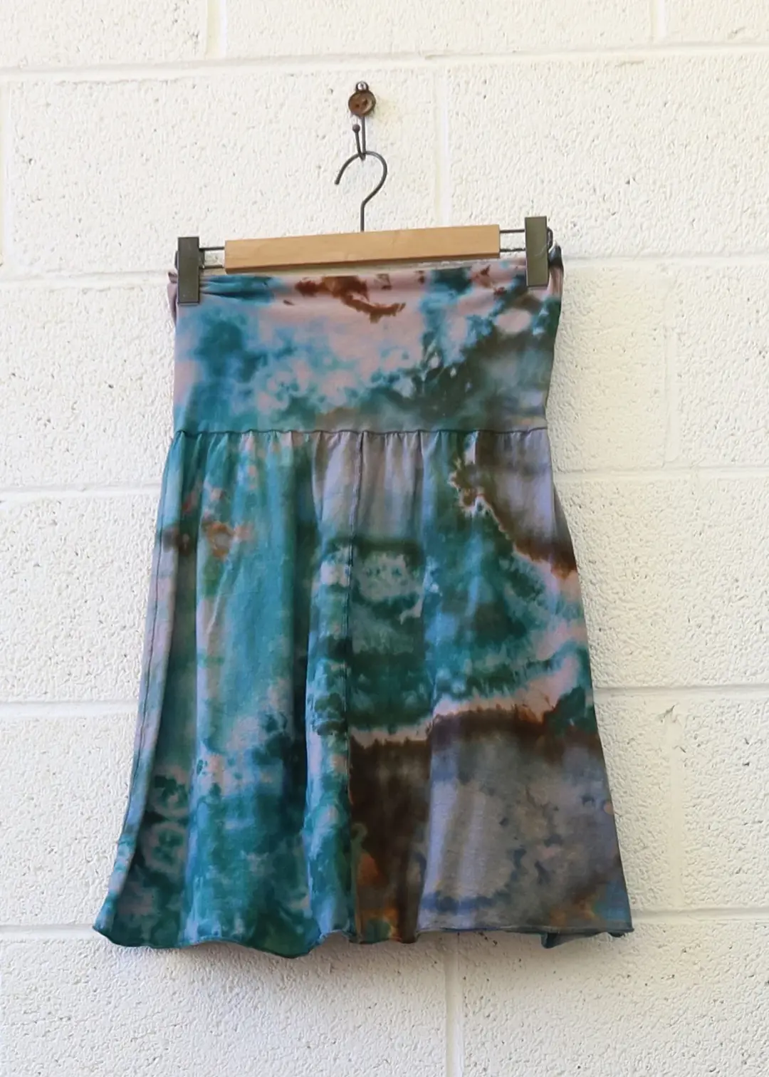 OOAK - Warrior Short Skirt / L / TISSUE Hemp/Organic Cotton / Ice Dye (97)