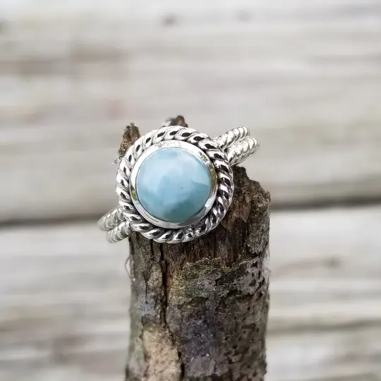 Oceana - Larimar Ring in Sterling Silver