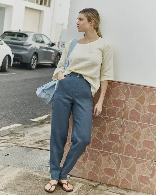 DOOLIN high-waisted linen pants