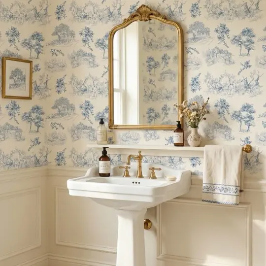 Valencia Toile Wallpaper by Loomwell