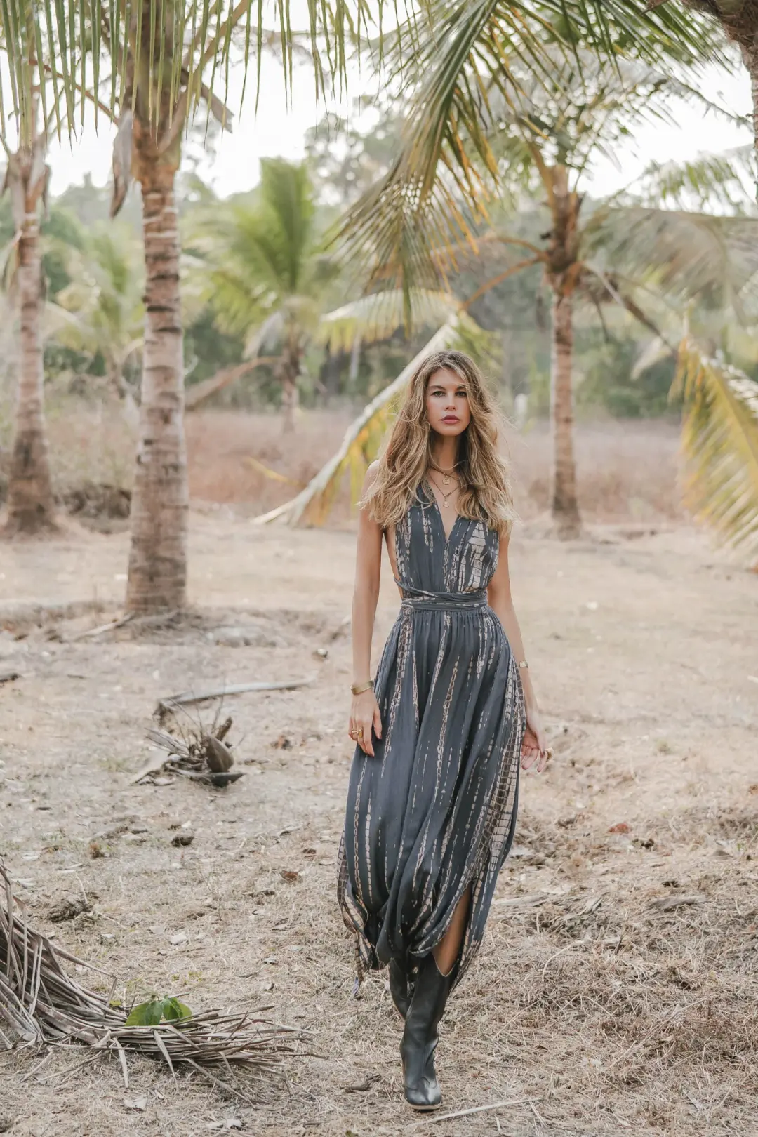 Tie Dye Dress Kiana Dark Grey