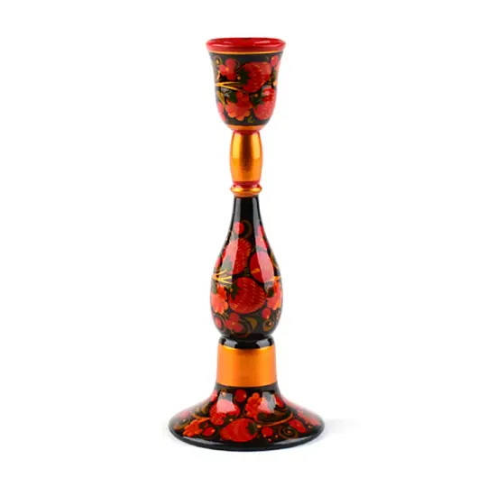 Russian Khokhloma Candle Holder