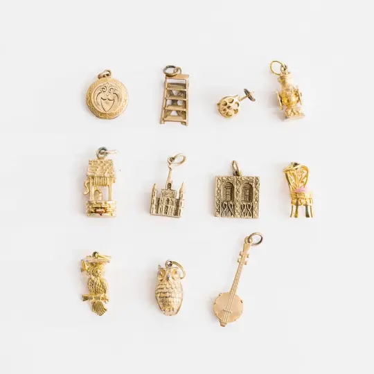 Vintage Travel + Things Charms | Charm Bracelet & Necklace | Custom Charm Jewelry