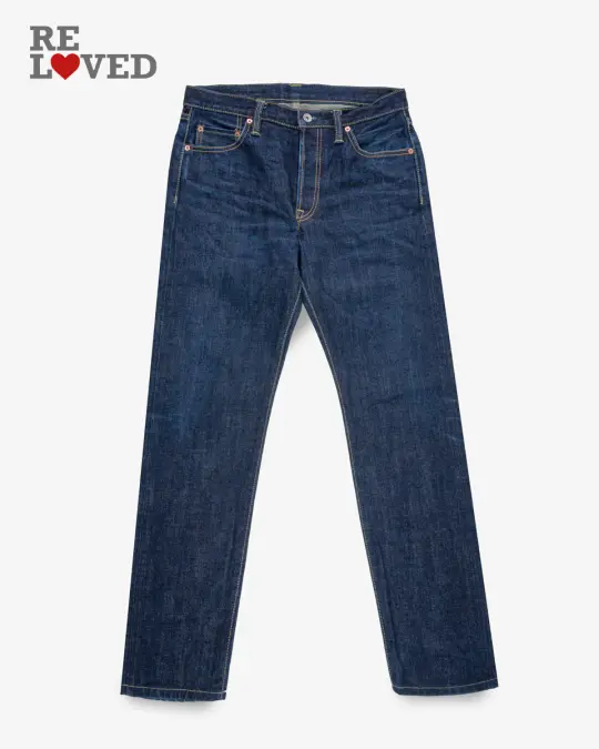 17oz Selvedge Denim Straight Cut Jeans - Natural Indigo (IH-633N) Tag 33, Hemmed to 31.0"