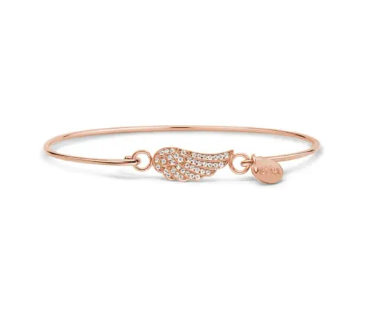 Rose Gold Bracelet Pavé Wing
