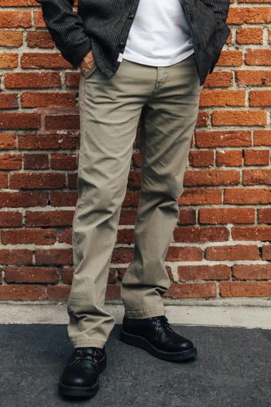 The Pipe Straight Oxford Chino - Moss