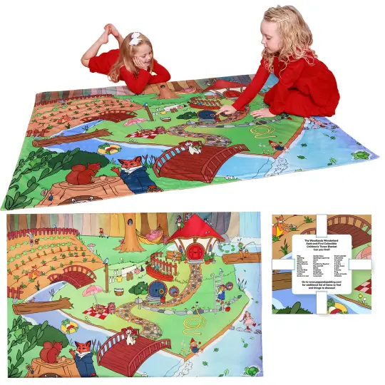 Pipp & Spalding Toddlers and Kids Seek-and-Find Blanket, Interactive Springtime in The Woodlands Twin Bed Throw