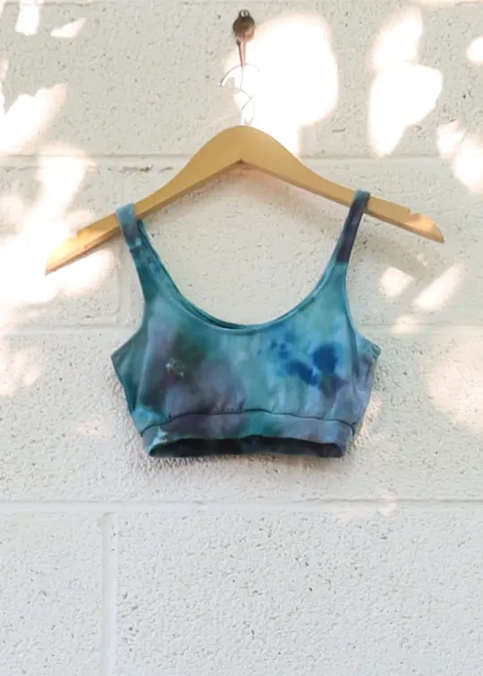 OOAK - Sadhana Banded Bra / 2XS / Stretch Cotton / Ice Dye (174)
