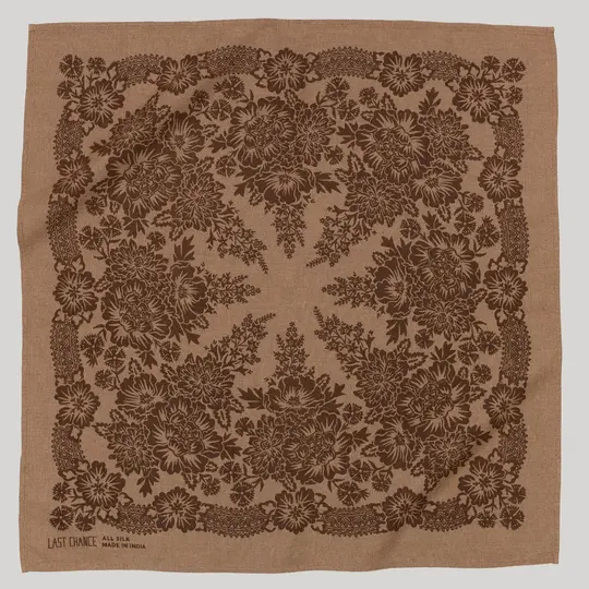Natural Dye Silk Bandana | Brazil Nut Brown