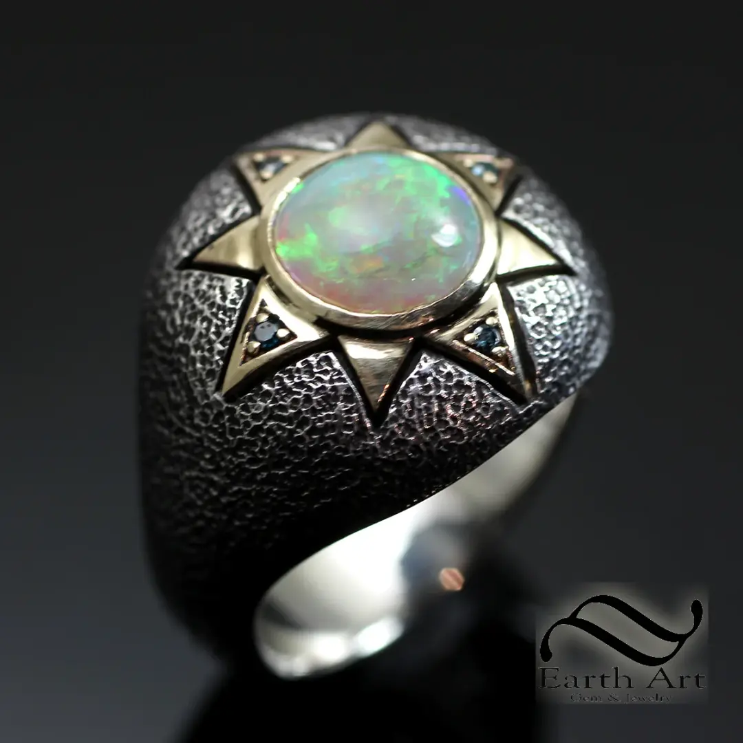 The Navigator Opal Signet in 14k and Sterling Silver
