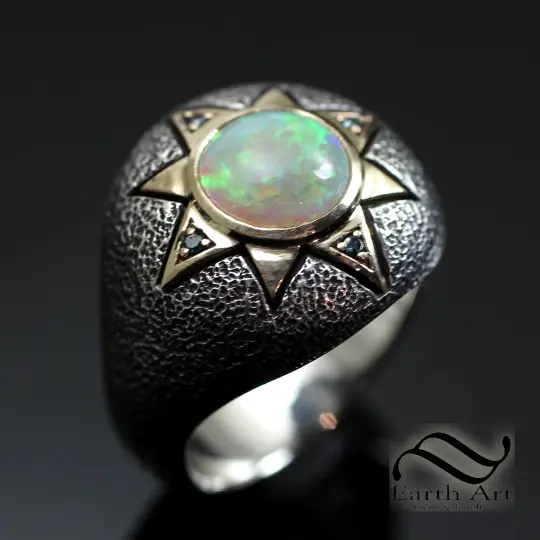 The Navigator Opal Signet in 14k and Sterling Silver