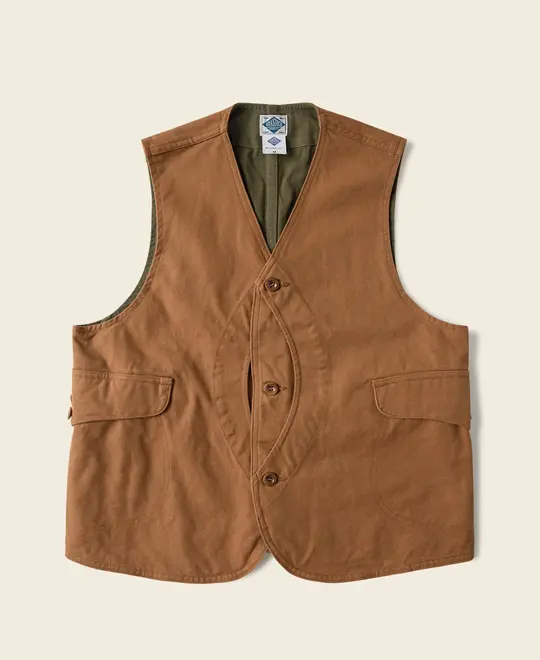 1930s Canvas Game Pockets Vest - Ginger