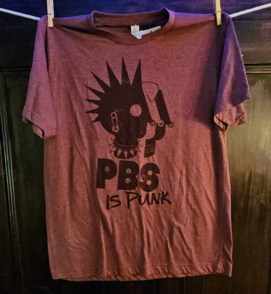 PBS is punk t-shirt, burgundy heather