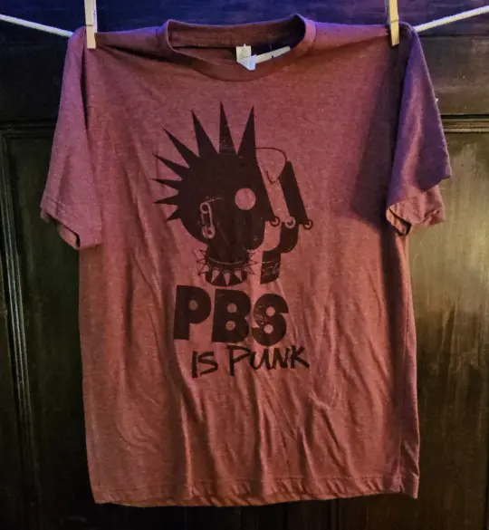 PBS is punk t-shirt, burgundy heather