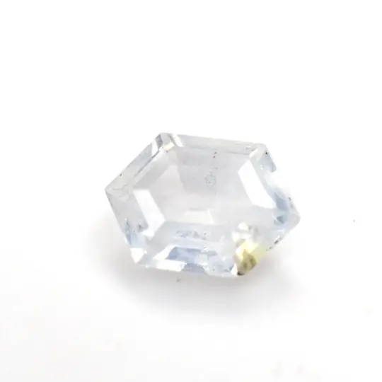 Milky white sapphire hexagon step cut .55ct