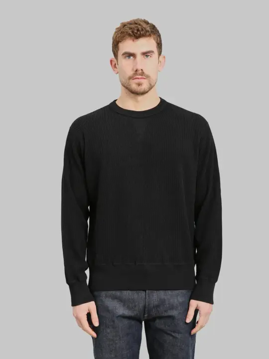 Whitesville Thermal T-Shirt V-Neck Black