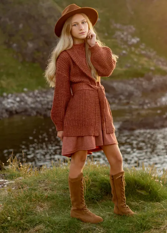 Orlagh Cardi in Brick Marl
