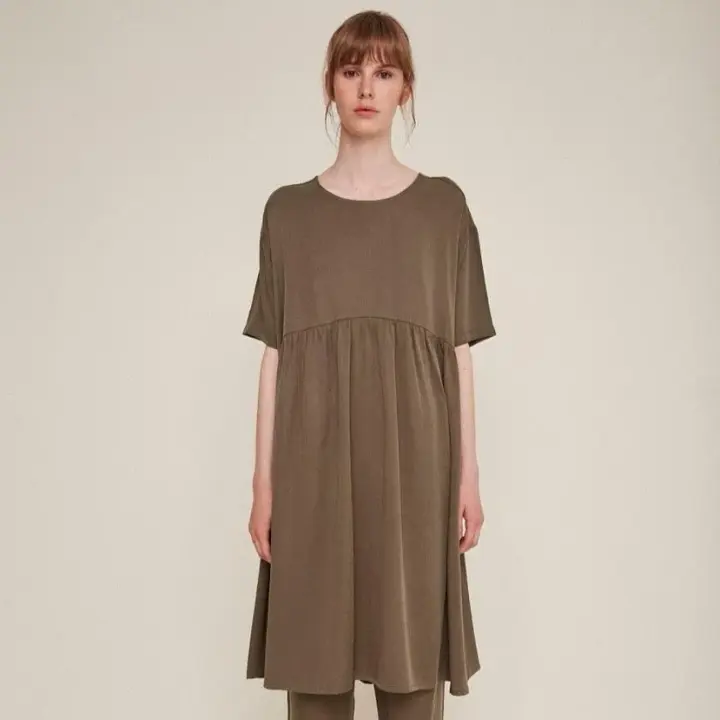 Drapey Dress in Kaki