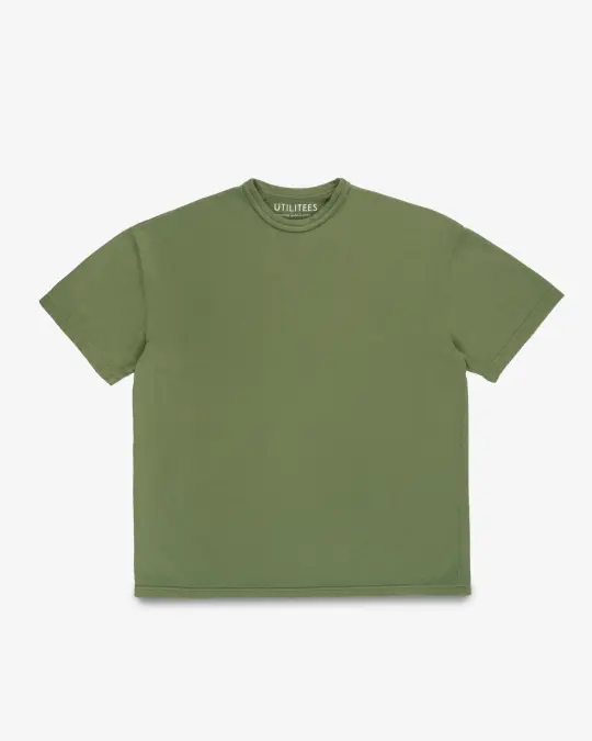 UTILITEES - 10oz Heavyweight Crew Neck T-Shirt - Olive
