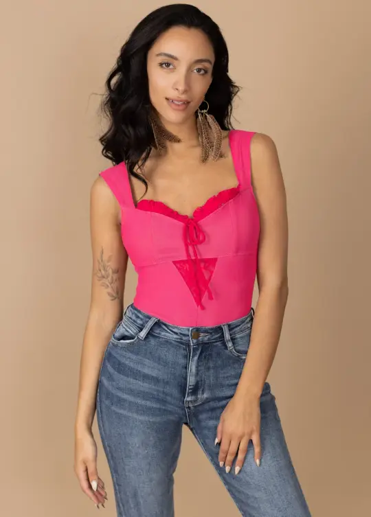 Pansey Bodysuit in Fuchsia