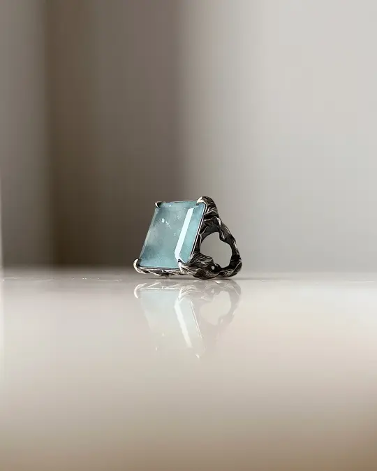 The Great Cathedral Fire // Silver + Moss Aquamarine