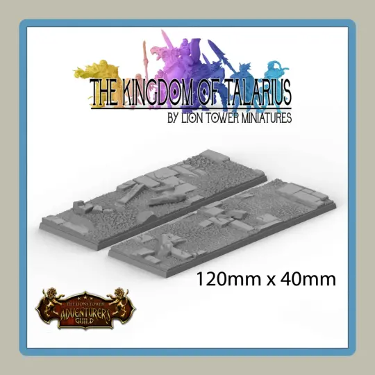 120x40mm Rectangle Bases 2 Pack