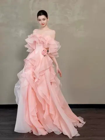 Elegant Blush Pink A-Line Bateau Applique Corset Maxi Quinceanera Dress Birthday Dress RS568