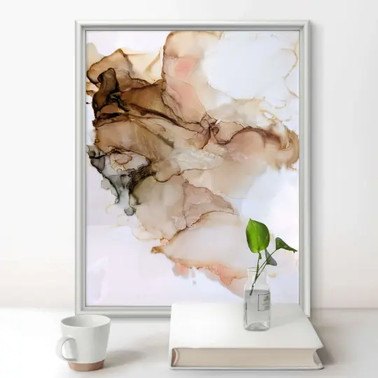 Caramel Drift | Signed Original Alcohol Ink Painting on Glass 11" x 14"