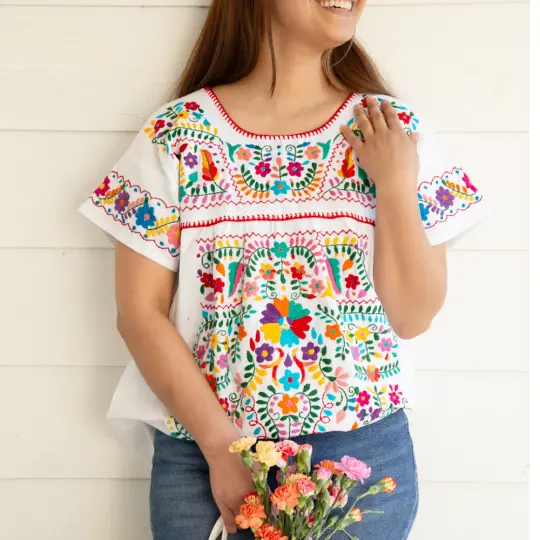 Chilac Embroidered Mexican Blouse