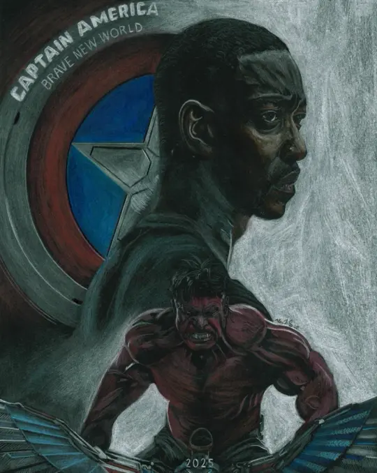 “Caught without his wings.” CAPTAIN AMERICA: BRAVE NEW WORLD Art Print