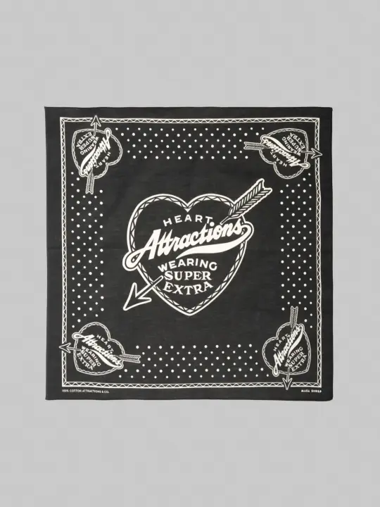 Attractions Heart Attractions Bandana Black